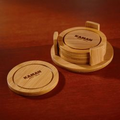 Round Bamboo Coaster Set